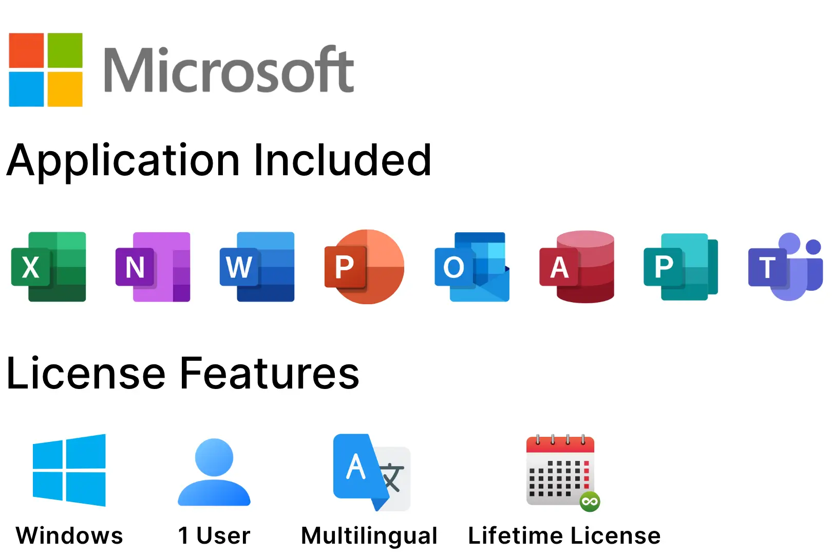 Office 2021 Professional Plus Bind Key apps and license features